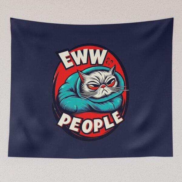 Item preview, Funny Grumpy Cat Sticker – Eww People | Sarcastic Introvert Cat Art designed and sold by MonaRose_Art.