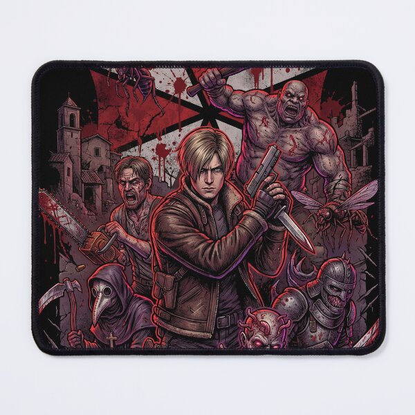 Item preview, Resident Evil 4 Remake Jill Chris Leon Claire S.T.A.R.S. RPD Raccoon City Zombies Nemesis Tyrant Biohazard Collage Fan Art Poster T-Shirt Sticker Print Gift designed and sold by Senpaiwaves.