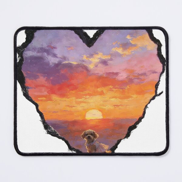 Item preview, Monet Sunset Dog Heart Art designed and sold by PrintStichCo.