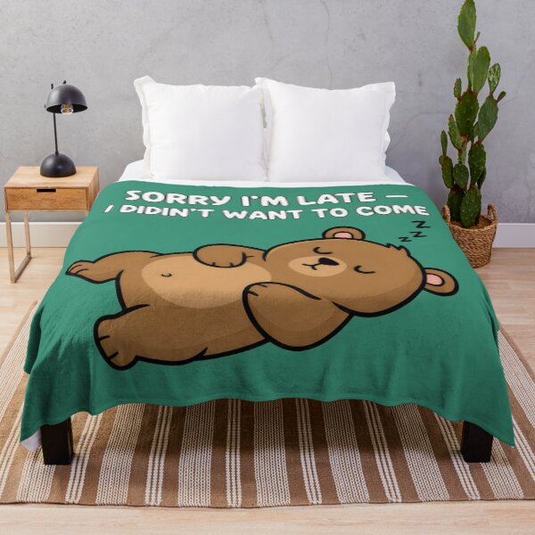 Item preview, Sorry I’m Late – Sleeping Bear with Relatable Lazy Quote designed and sold by SplashTastic.