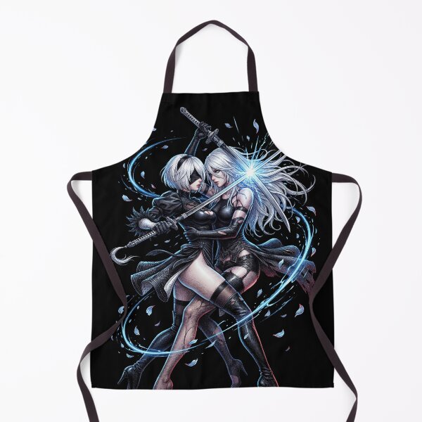 Item preview, 2B & A2 NieR Automata YoRHa No.2 Type B Android Blindfold White Hair Katana Pod 153 9S Pascal Village Amusement Park Ending E Fan Art Portrait Poster T-Shirt Sticker Gift designed and sold by Senpaiwaves.
