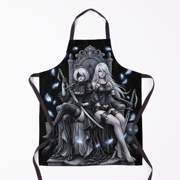 Item preview, 2B & A2 NieR Automata YoRHa No.2 Type B Android Blindfold White Hair Katana Pod 153 9S Pascal Village Amusement Park Ending E Fan Art Portrait Poster T-Shirt Sticker Gift designed and sold by Senpaiwaves.