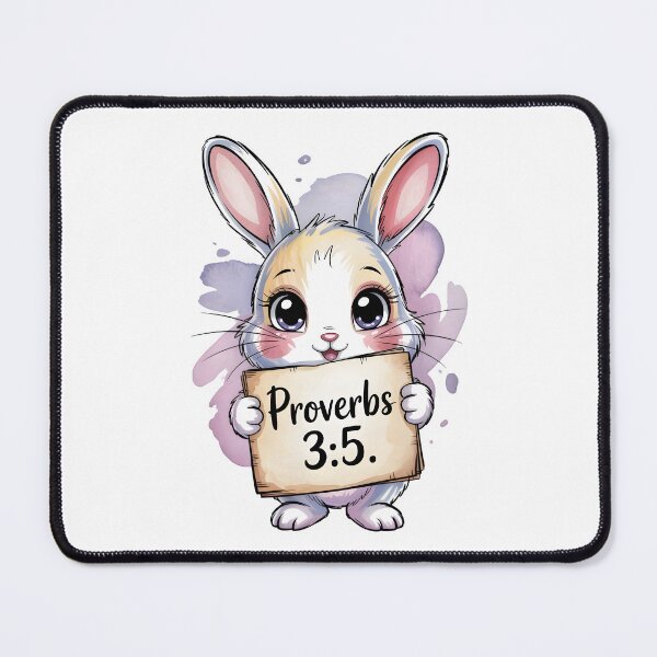 Item preview, Chibi Bunny Proverbs 3:5 Faith Art designed and sold by Christomized.