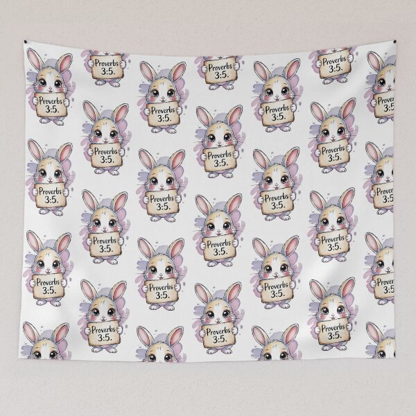 Item preview, Chibi Bunny Proverbs 3:5 Faith Art designed and sold by Christomized.
