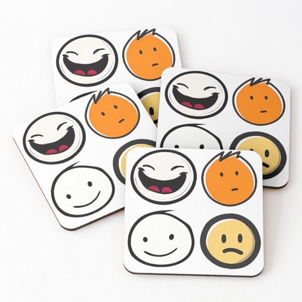 Item preview, Doodle Faces Emoji Set - Minimalist Cartoon Moods Emotional Expression designed and sold by DesignArtist.ia.