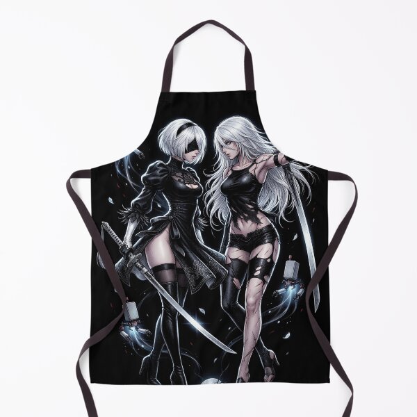Item preview, 2B & A2 NieR Automata YoRHa No.2 Type B Android Blindfold White Hair Katana Pod 153 9S Pascal Village Amusement Park Ending E Fan Art Portrait Poster T-Shirt Sticker Gift designed and sold by Senpaiwaves.