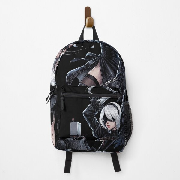 Item preview, 2B & A2 NieR Automata YoRHa No.2 Type B Android Blindfold White Hair Katana Pod 153 9S Pascal Village Amusement Park Ending E Fan Art Portrait Poster T-Shirt Sticker Gift designed and sold by Senpaiwaves.