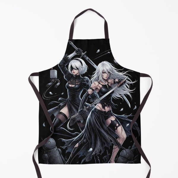 Item preview, 2B & A2 NieR Automata YoRHa No.2 Type B Android Blindfold White Hair Katana Pod 153 9S Pascal Village Amusement Park Ending E Fan Art Portrait Poster T-Shirt Sticker Gift designed and sold by Senpaiwaves.