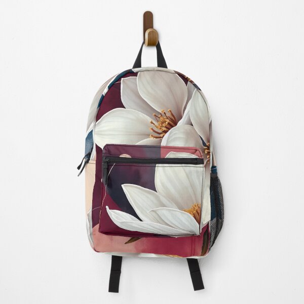 Item preview, White Magnolia Flowers, Abstract Dusty Rose & Blue artwork designed and sold by SolaoLab.