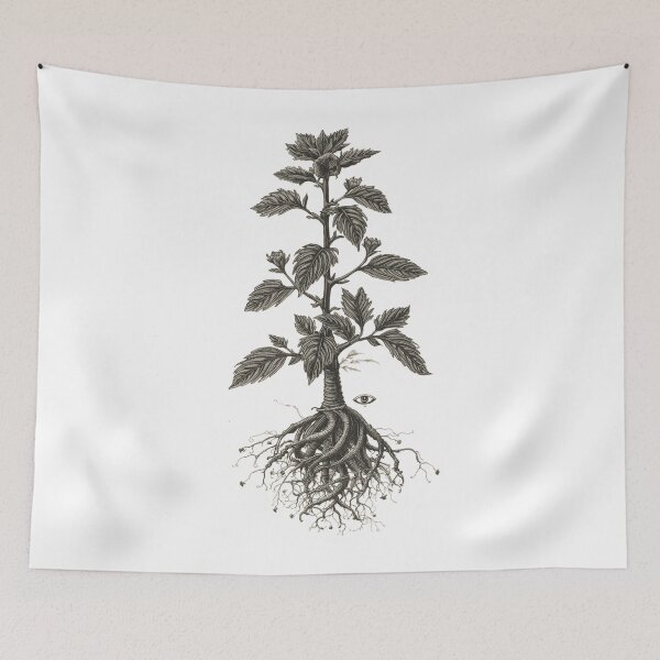 Item preview, Wormwood Witch Herb - Slavic Botany Etching - Dark Herbalist Art designed and sold by YvkafromPoland.