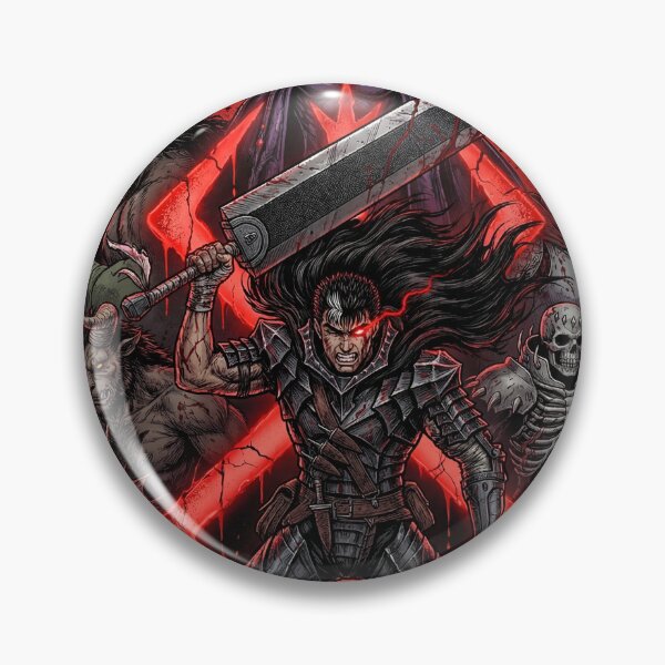 Item preview, Black Swordsman Giant Sword Dragonslayer Marked Skull Knight Eclipse Band of the Hawk Berserker Armor Rage Behelit Anime Warrior Fan Art Portrait Illustration Poster T-Shirt Sticker Print Gift designed and sold by Senpaiwaves.