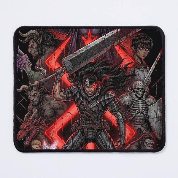 Item preview, Black Swordsman Giant Sword Dragonslayer Marked Skull Knight Eclipse Band of the Hawk Berserker Armor Rage Behelit Anime Warrior Fan Art Portrait Illustration Poster T-Shirt Sticker Print Gift designed and sold by Senpaiwaves.