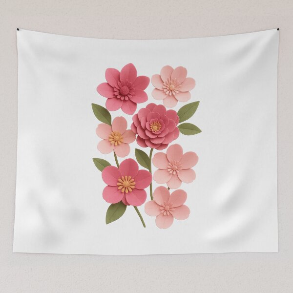 Item preview, Pink Paper Flowers - Soft Floral Collage Aesthetic Illustration designed and sold by JaneMcCarthyDNA.