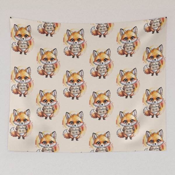 Item preview, Chibi Fox Psalm 46:10 Faith Art designed and sold by Christomized.