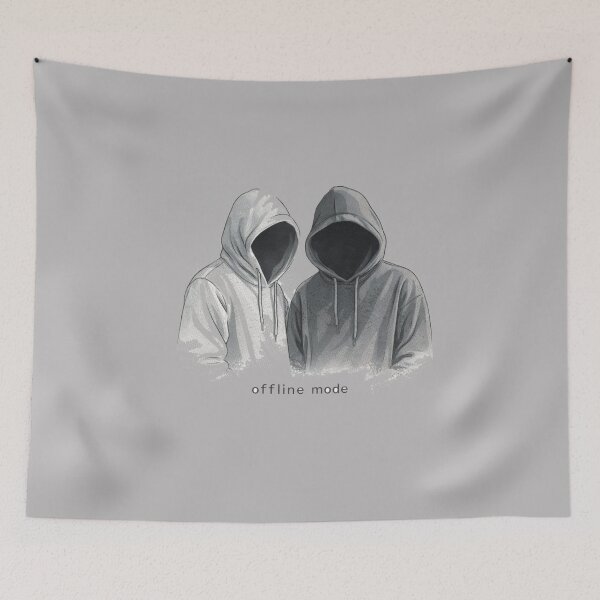 Item preview, Offline Mode Hoodie Art T-Shirt | Minimal Aesthetic Streetwear designed and sold by KDesignCrafts.