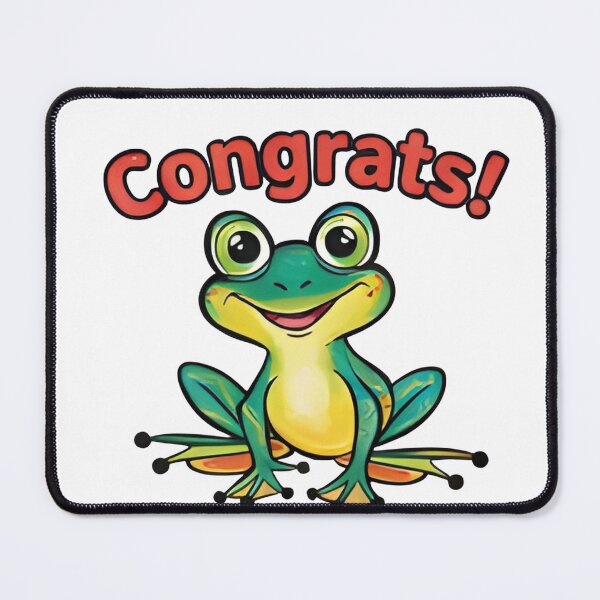 Item preview, Happy Green Frog Saying Congrats - Well Done & Good Job Gift designed and sold by Sitred123.
