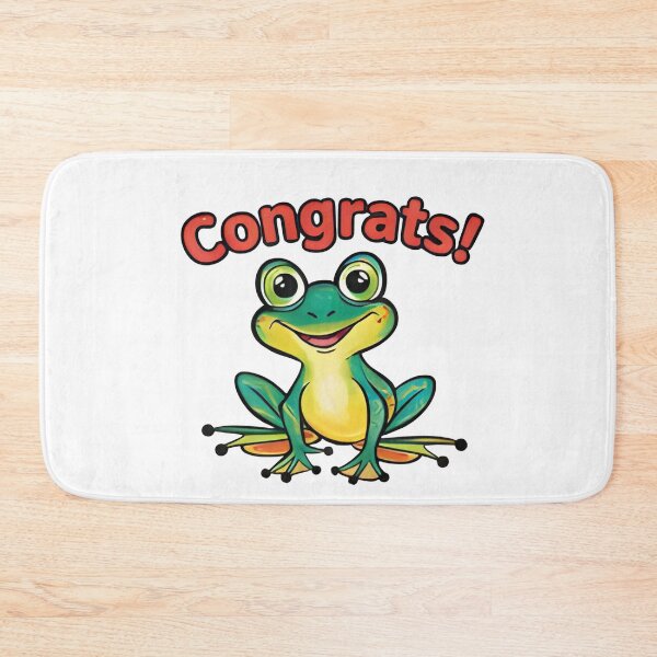 Item preview, Happy Green Frog Saying Congrats - Well Done & Good Job Gift designed and sold by Sitred123.