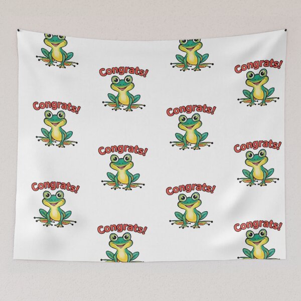 Item preview, Happy Green Frog Saying Congrats - Well Done & Good Job Gift designed and sold by Sitred123.