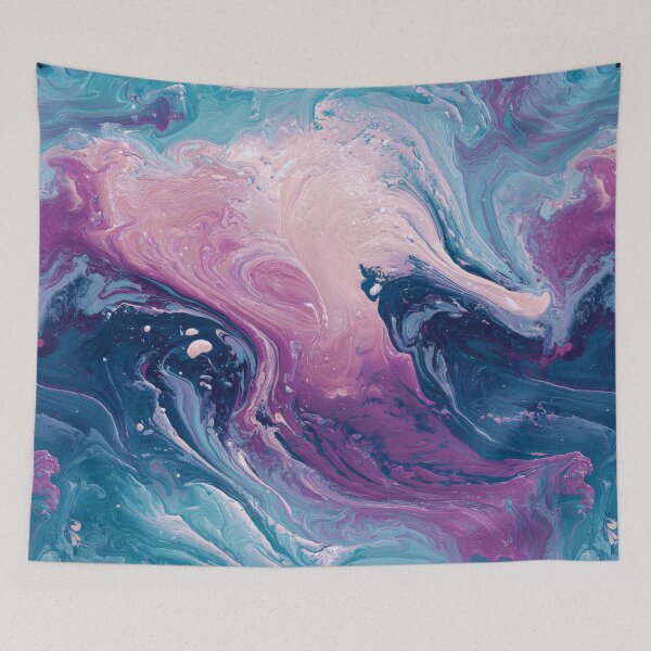 Item preview, Fluid Acrylic Abstract – Pink & Blue Swirling Paint Texture designed and sold by NewArt33.