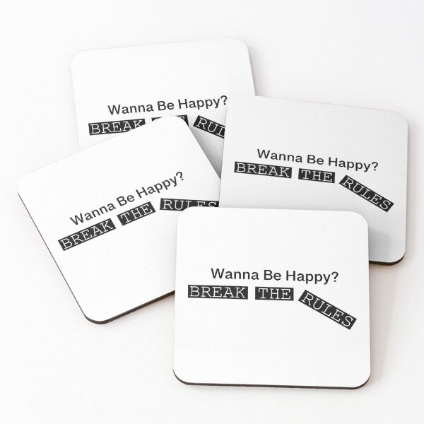 Item preview, Wanna Be Happy Break The Rules Edgy Typography Art designed and sold by hussain-dz.