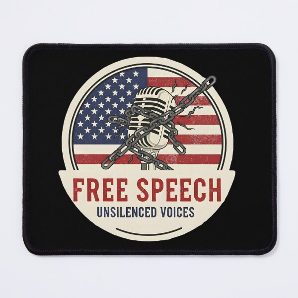 Item preview, Free Speech Unsilenced Voices - Patriotic Liberty Art designed and sold by PoliticsPrints.