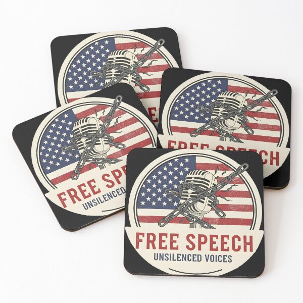 Item preview, Free Speech Unsilenced Voices - Patriotic Liberty Art designed and sold by PoliticsPrints.