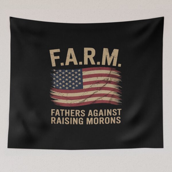 Item preview, Fathers Against Raising Morons Funny USA Flag  designed and sold by KotexTemu.