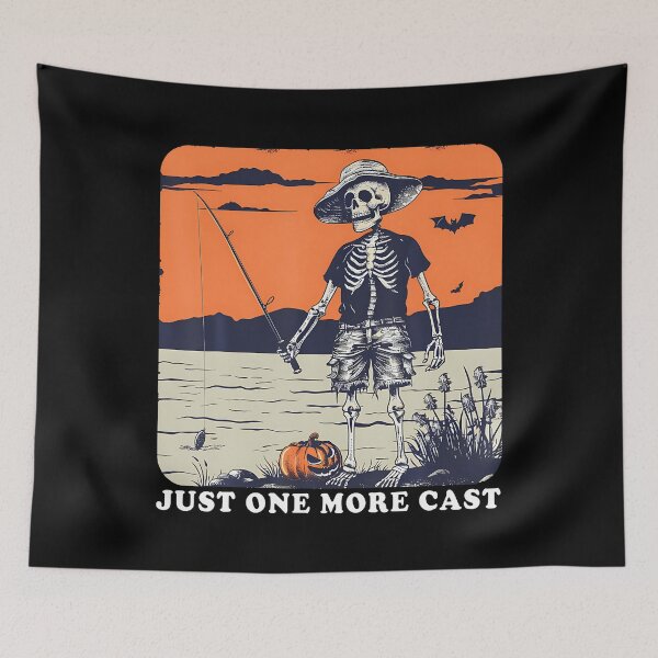 Item preview, Funny Skeleton Fishing Just One More Cast Quote designed and sold by arzateiosumn.