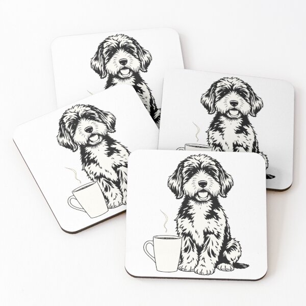 Item preview, Bernedoodle & Coffee – Minimalist Dog Lover Art designed and sold by HappySproutArt.