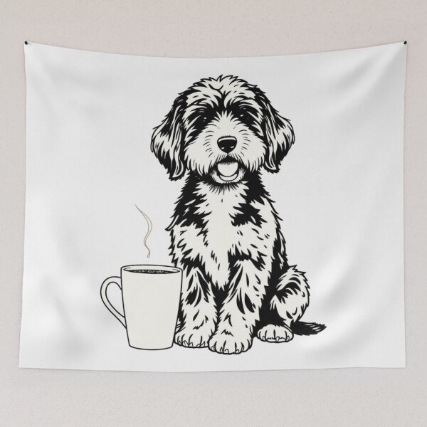 Item preview, Bernedoodle & Coffee – Minimalist Dog Lover Art designed and sold by HappySproutArt.