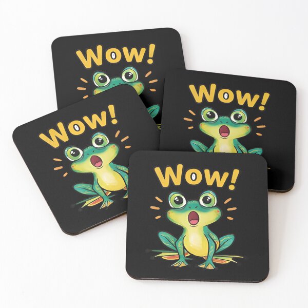Item preview, Adorable Frog Saying Wow - Excited & Amazed Amphibian designed and sold by Sitred123.
