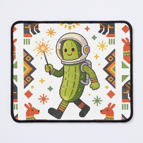 Item preview, Cosmic Dill Pickle Astronaut Pixel Art | Retro Mexican Folk Embroidery Vibe designed and sold by Cherrydora.