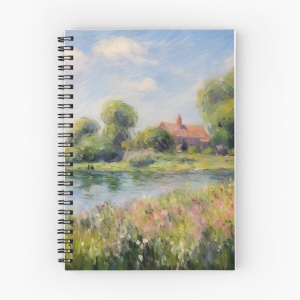 Item preview, Impressionist Sailboat Lake Painting, Antique River Landscape Art designed and sold by SavageVision.