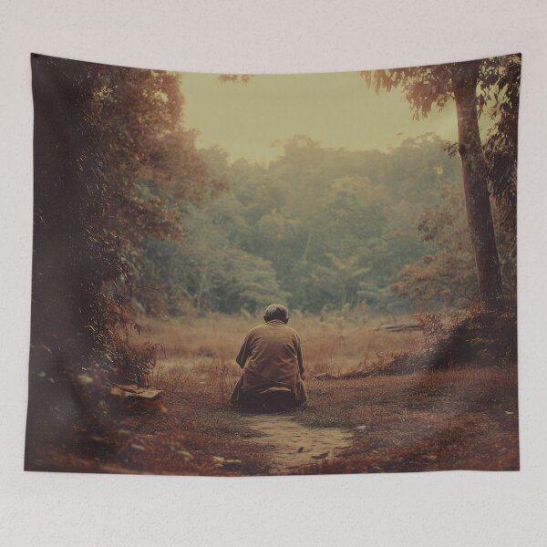 Item preview, Solitude in the Forest – Moody Autumn Nature Photography designed and sold by nadrune.