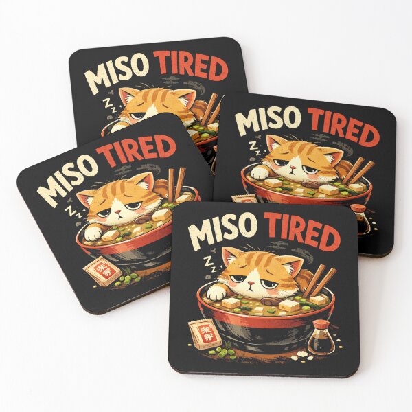 Item preview, Miso Tired Cat – Funny Ramen & Miso Soup Lover Design designed and sold by KrissGraphShop.