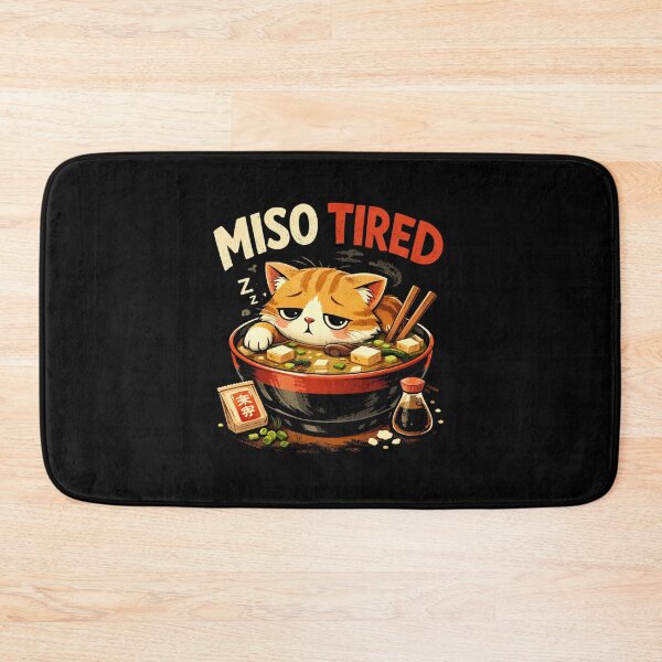 Item preview, Miso Tired Cat – Funny Ramen & Miso Soup Lover Design designed and sold by KrissGraphShop.