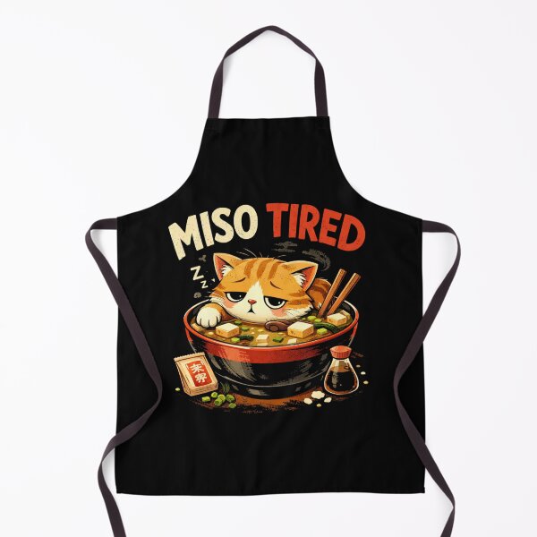 Item preview, Miso Tired Cat – Funny Ramen & Miso Soup Lover Design designed and sold by KrissGraphShop.
