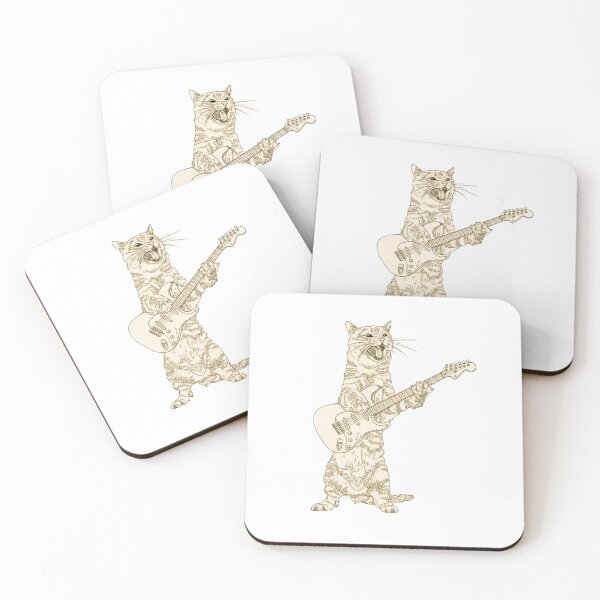 Item preview, Rock and Roll Cat — Electric Guitar Playing Tabby Cat Sketch Illustration designed and sold by HBDStudio.
