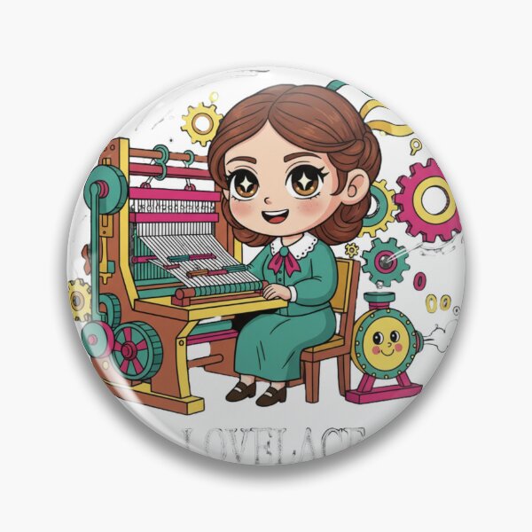 Artikelvorschau, Ada Lovelace (1815) – Kawaii STEM-Kunst – Erste Programmiererin im Technologiebereich entworfen und verkauft von RectifyFashions.