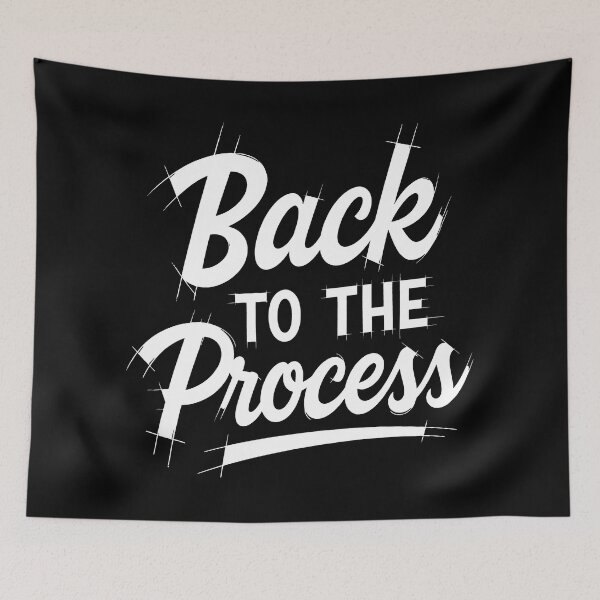 Item preview, Back to the Process – Retro Motivational Quote in Hand-Lettered Style designed and sold by SplashTastic.