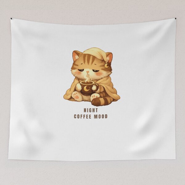 Item preview, Night Coffee Mood – Cozy Sleepy Cat T-Shirt for Coffee designed and sold by Magic-store16.