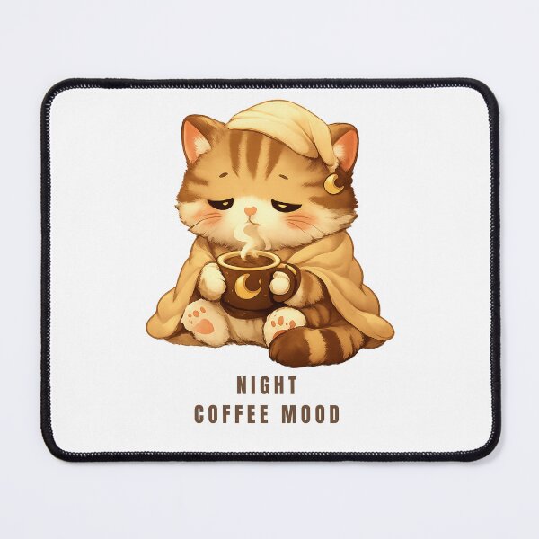 Item preview, Night Coffee Mood – Cozy Sleepy Cat T-Shirt for Coffee designed and sold by Magic-store16.