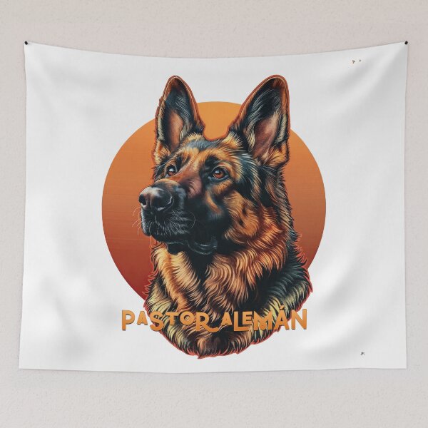 Item preview, Noble Guard: German Shepherd in Solar Red designed and sold by ForeverPrintsOK.