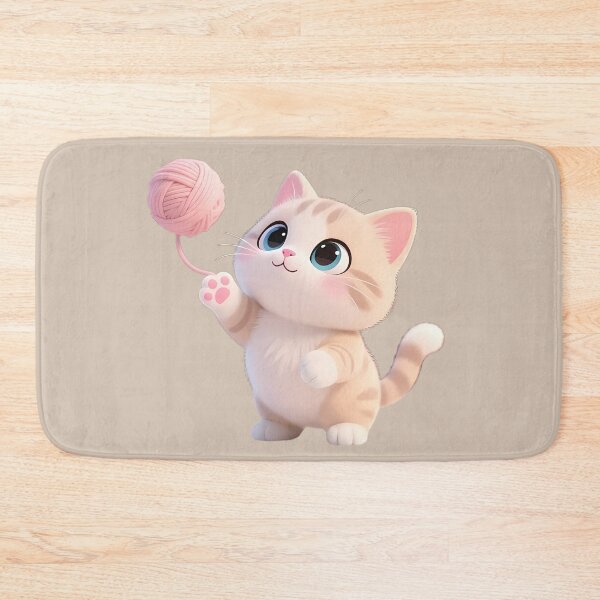Item preview, Playful Kitten with Yarn Ball designed and sold by Raemia.