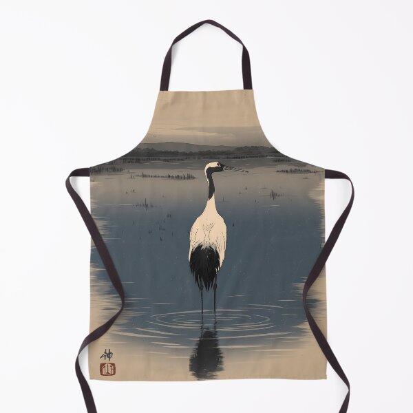 Item preview, Common Crane in the Wetlands at Dusk designed and sold by Ukiyo Aviary.