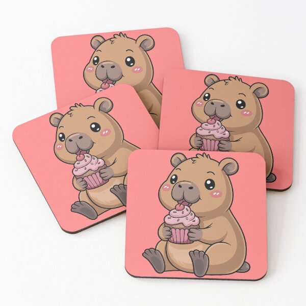 Item preview, Kawaii Capybara Eating A Muffin designed and sold by legendaryskins.