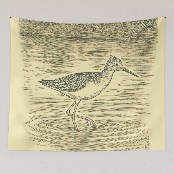 Item preview, Common Greenshank in the Marshes designed and sold by Ukiyo Aviary.
