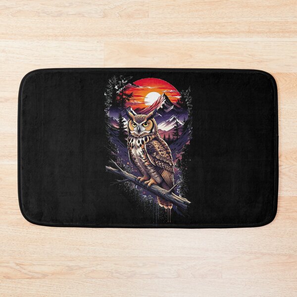 Item preview, Majestic Owl at Sunset – Vintage Wildlife Illustration designed and sold by novapixel25100.