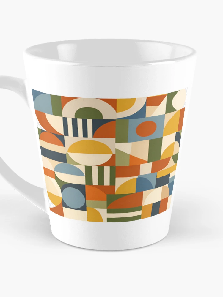Thumbnail 3 of 4, Coffee Mug, Retro Geometric Pattern Sticker designed and sold by AlignStudio.