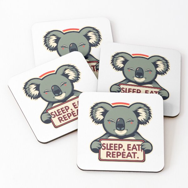Item preview, Cute Sleepy Koala - Sleep Eat Repeat Funny Quote designed and sold by RDproject.